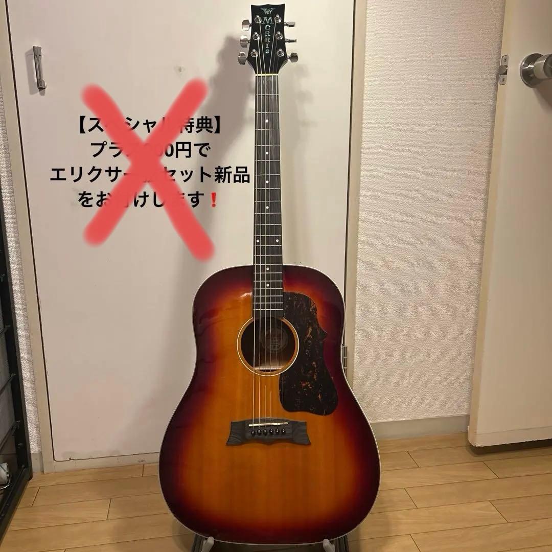 MorrisG-021 RBS 縦ロゴトップ単板フレイムマホガニー純正ギグバッグ