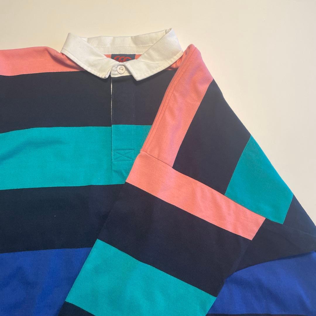canterbury マルチカラー ストライプ ラガーシャツ