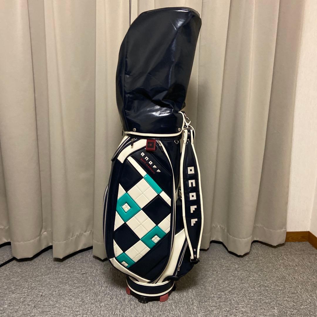 ONOFF キャディバッグ ネイビー/ホワイト/ターコイズ