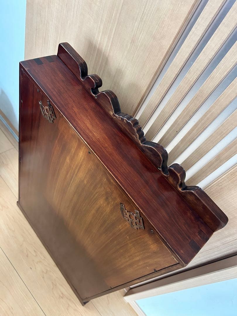 飾り棚 唐木 中国 古美術 アンティーク ビンテージ 鏡 壁掛け