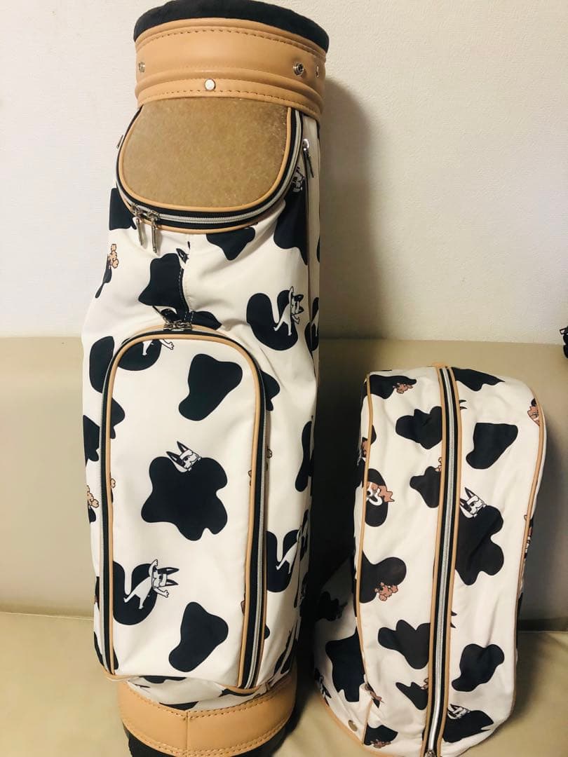 3姉妹mama　廃盤希少　M.U.SPORTS 牛柄 ゴルフバッグ　美品