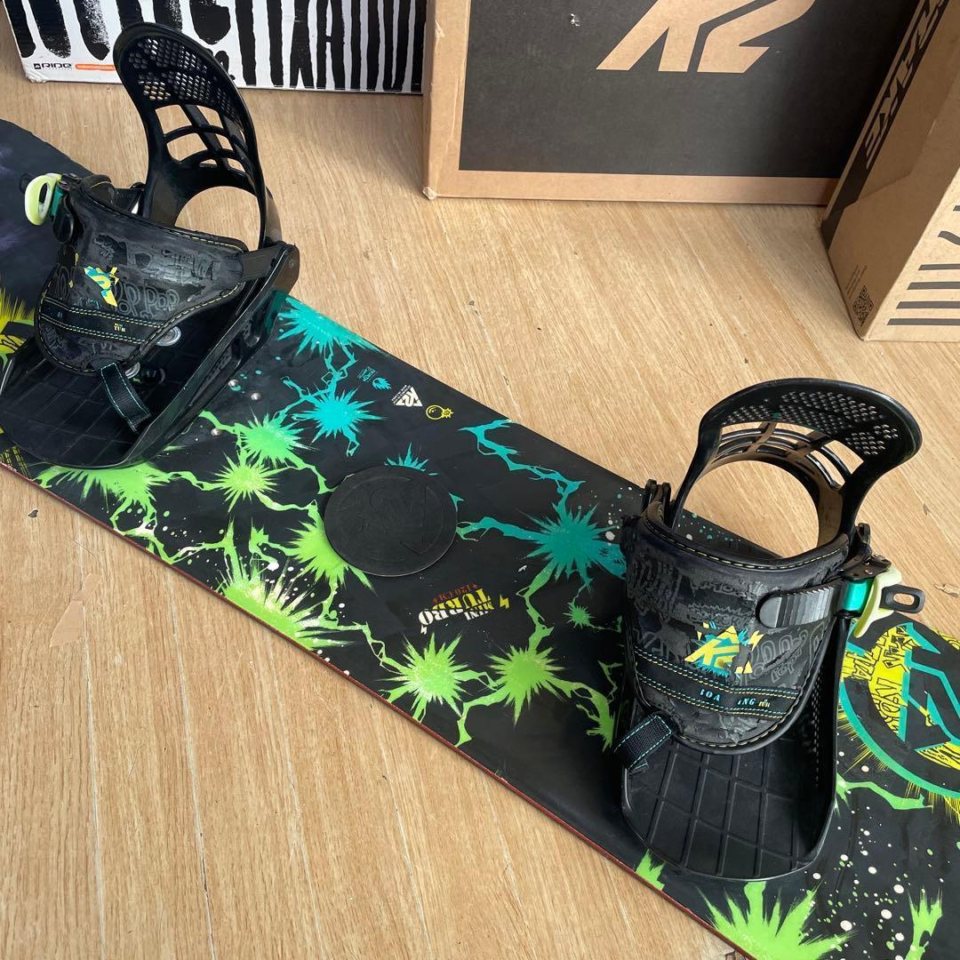 K2　ミニターボ　キッズスノーボードセット　バイン付4点セット　120㎝