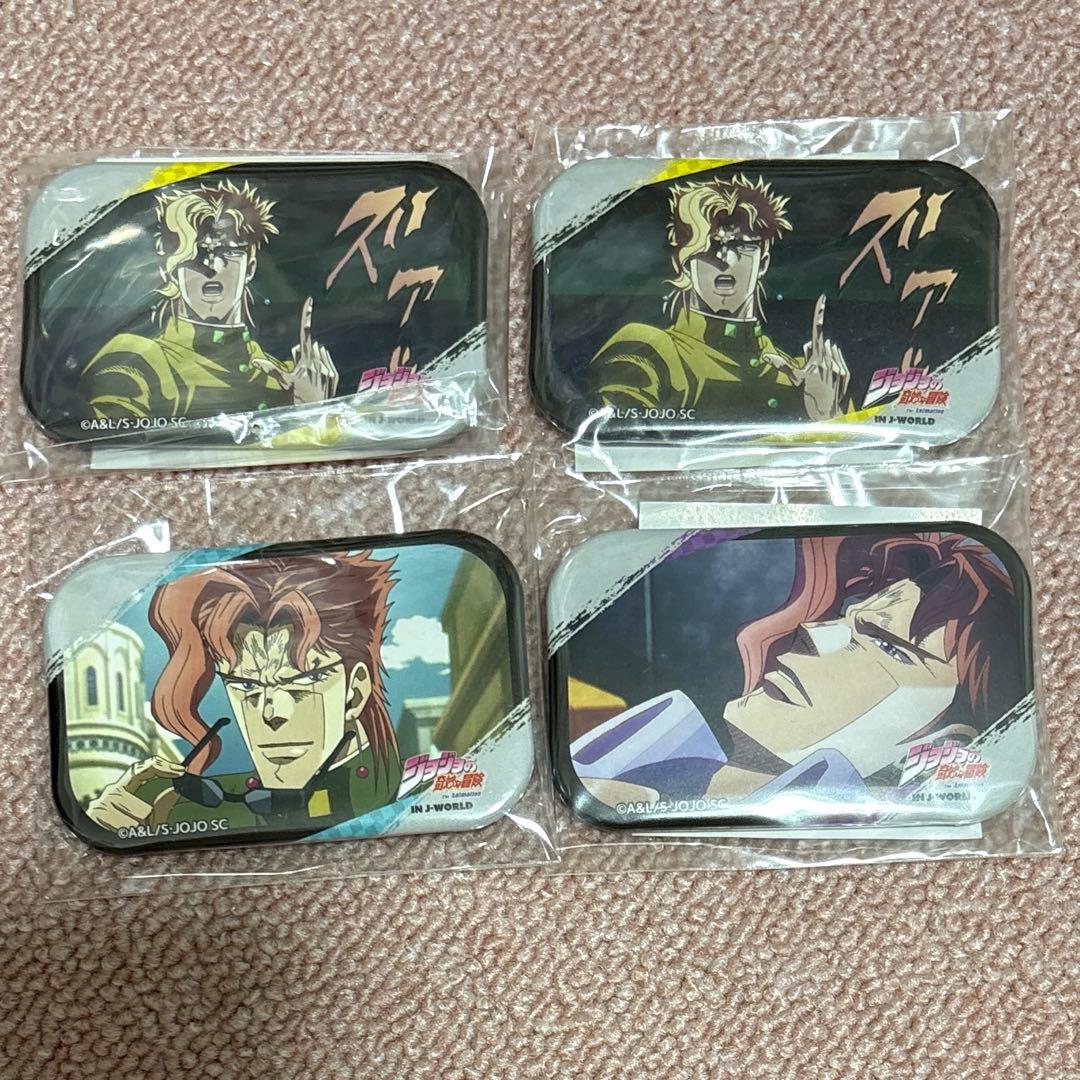 花京院典明　ジョジョの奇妙な冒険　カド丸缶バッジ 缶バッジ　JーWORLD 4点
