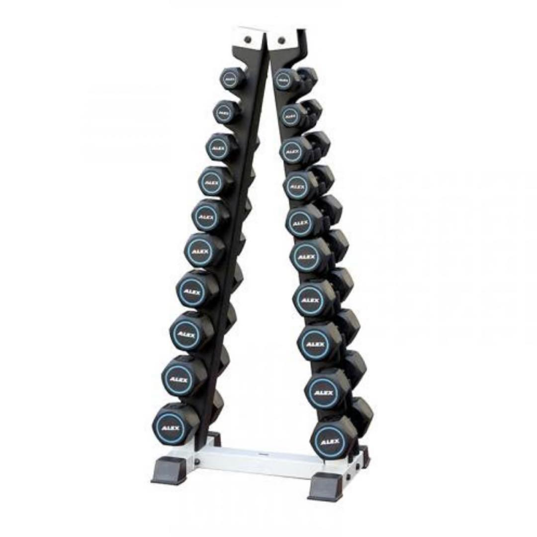 ⑤ALEX ダンベル 10ペア 1〜10kg 収納ラック付き 総額14万円 美品