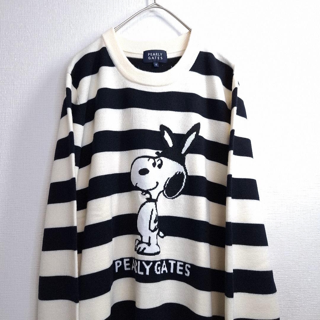 PEARLY GATES スヌーピー ゴルフ ニットセーター ボーダー M