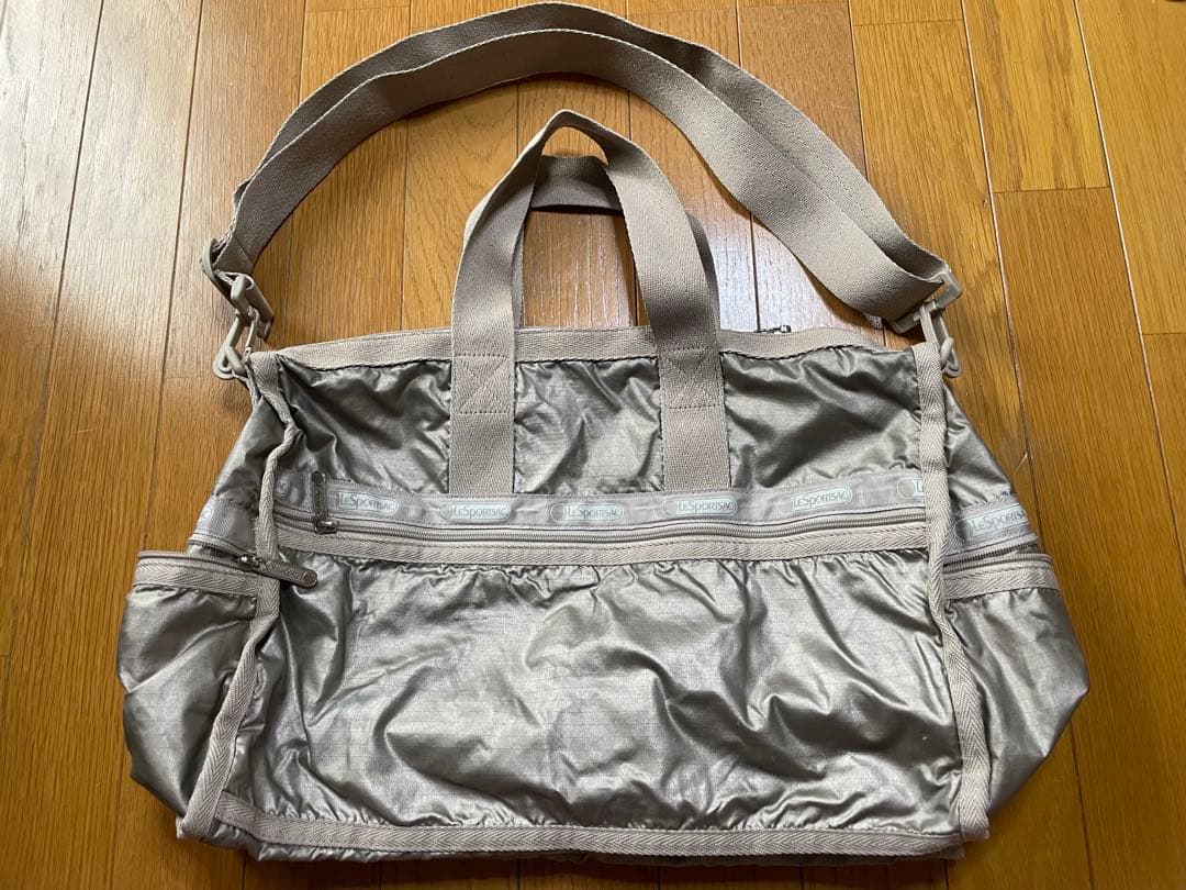 LeSportsac シャンパンゴールド　ミディアム　ボストンバック　ショルダー