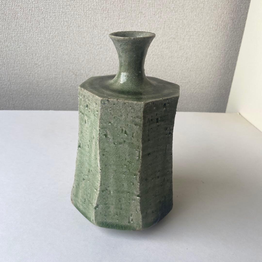 田畑博民　灰釉　壷　きく窯　共箱共布