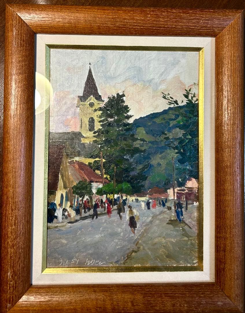 油絵　肉筆 「Raqifの街風景」　オーセネフ Osenev N.I.