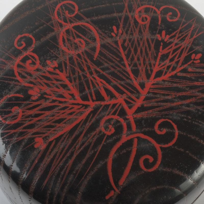 茶道具　漆塗　草渦蒔絵　棗　堀内宗完(兼中斎)極め箱　V　9499