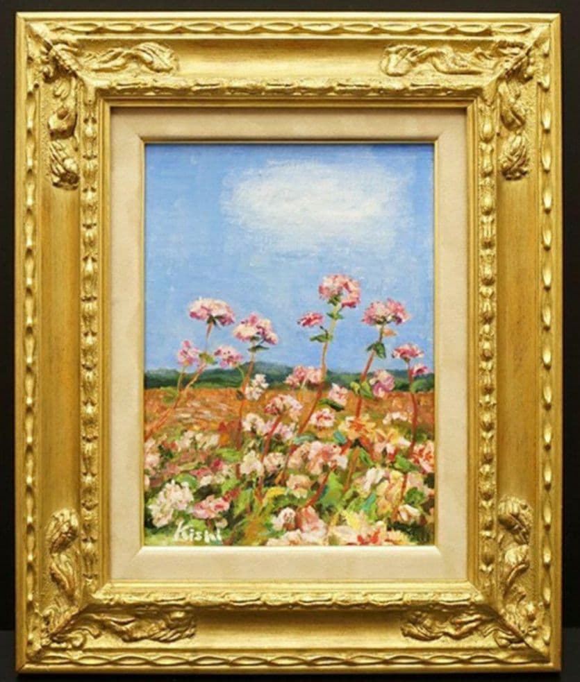 絵画　赤蕎麦の花