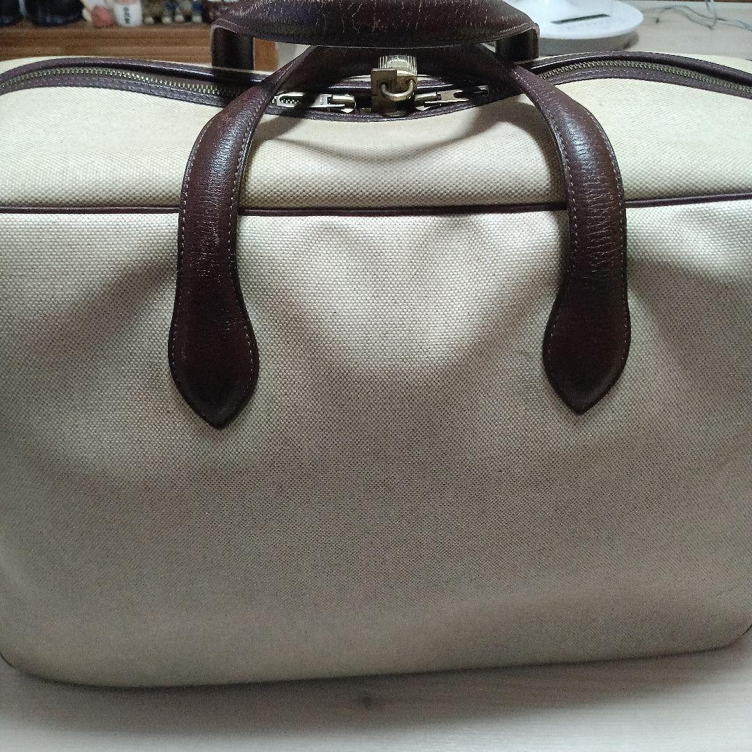 HERMES ヴィクトリア50 ボストンバッグ ベージュ