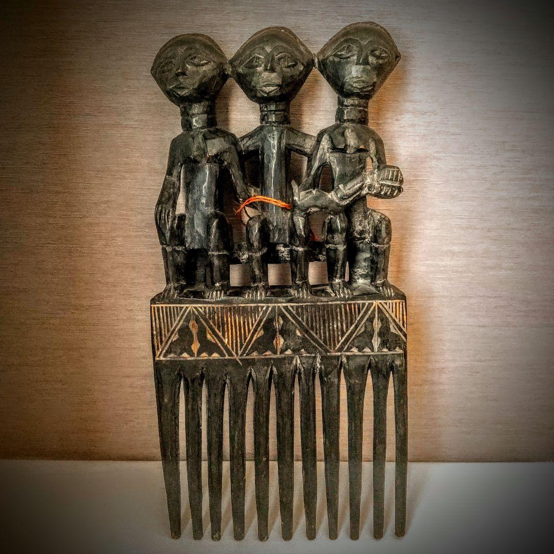 西アフリカ アシャンティ族　櫛　壁掛 Old African Trivalart