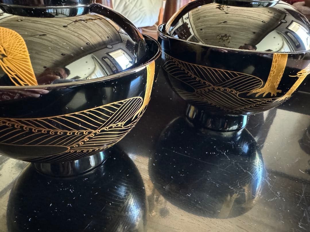 輪島塗（重要無形文化財）金蒔絵　高級汁椀　龍作　ペア