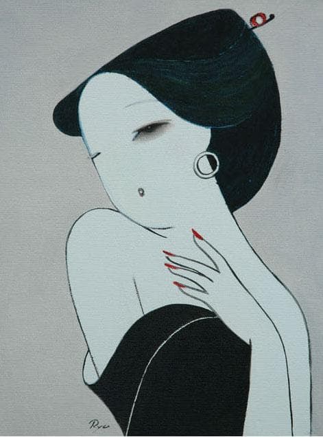 油絵 菅家令子 絵 絵画 インテリア uF3-020511 人物 女性像