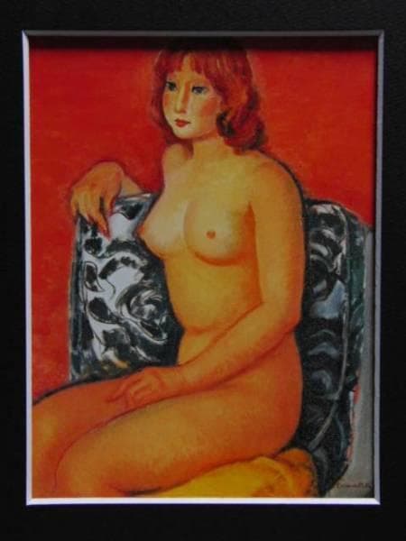 田中繁吉、椅子による、希少な画集より、新品高級額・額装付、状態良好