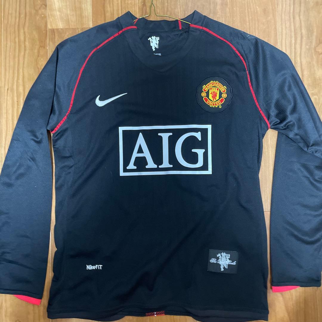 ロナウド ユニフォーム マンチェスターユナイテッド 長袖 アウェイ 黒 ブラック