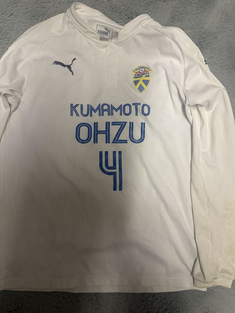 熊本 大津サッカー 試合用ユニフォーム 長袖白