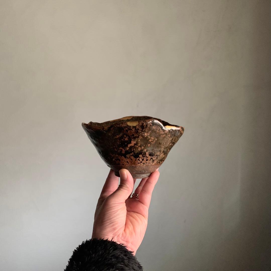 古丹波 蓮葉形 茶碗 鉢 茶道具 古美術 茶碗 古道具 アンティーク 丹波焼