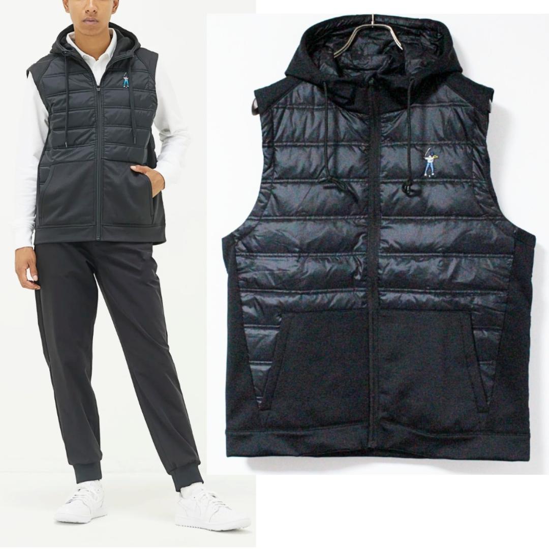 新品 イーストサイドゴルフ ジップアップ パーカーベスト Lサイズ 紺