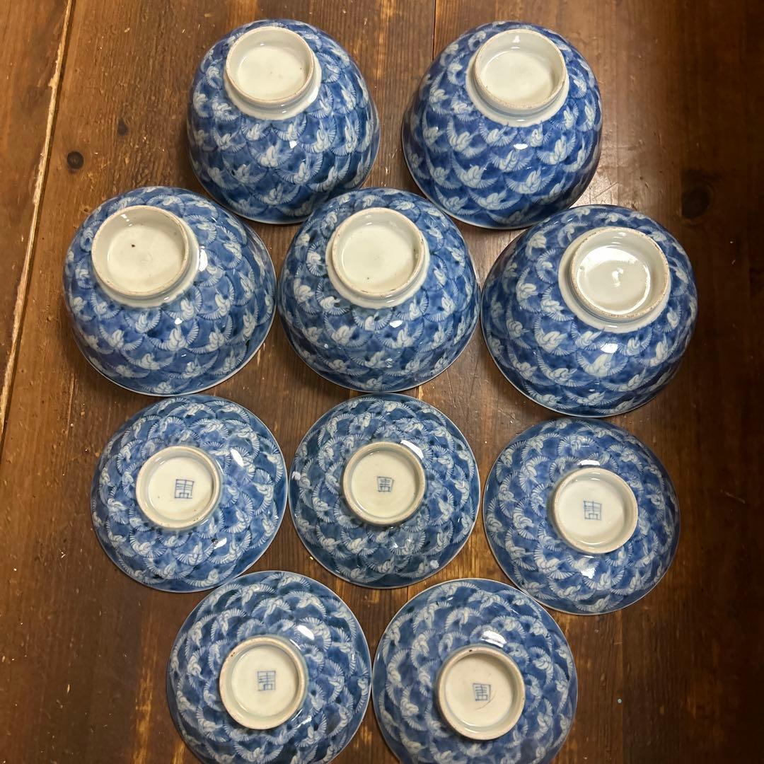 ア*ル様 古伊万里　手描き　江戸期　江戸時代　幕末　骨董品　龍の図　蓋付き　飯碗