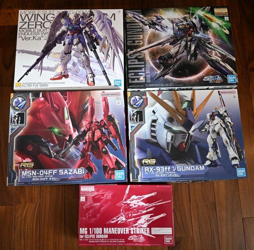 ガンプラMG、RG 5点