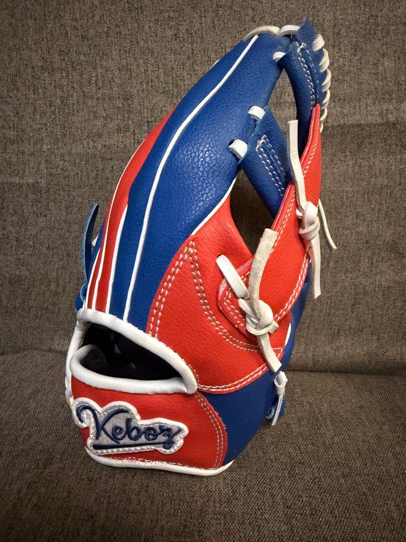 Keboz 青赤 ストライプ 野球グローブ