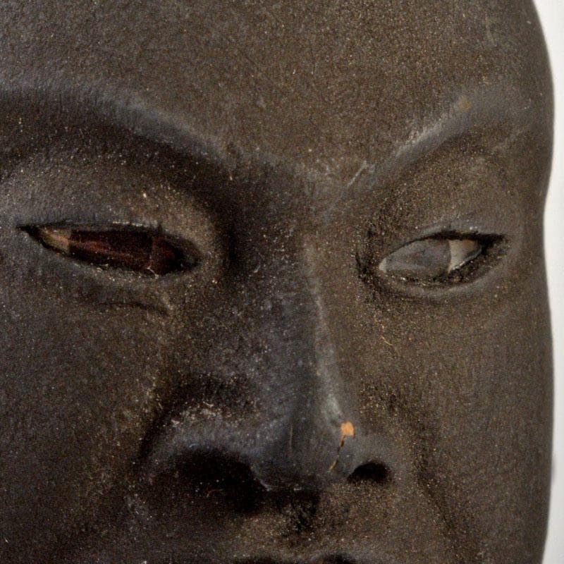 仏教美術　木彫　玉眼入　禅僧像　僧侶像　置物　D　R6475