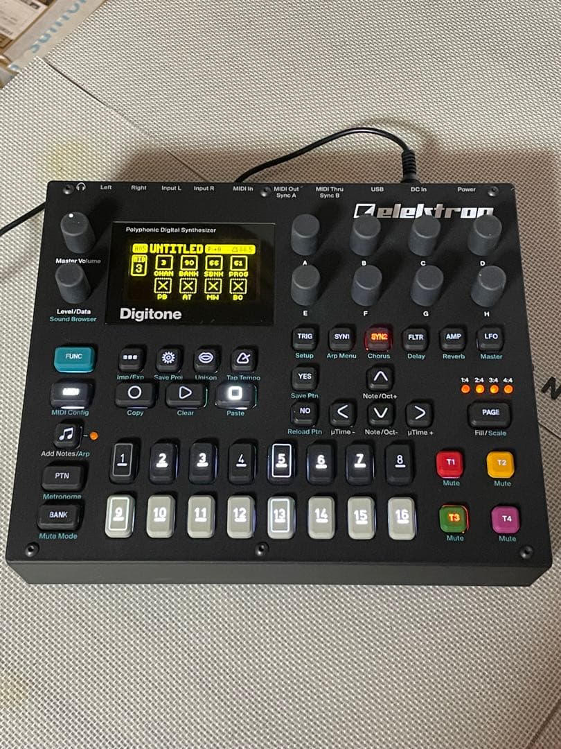Elektron Digitone+純正カバー+新旧アダプター+電源L字化セット