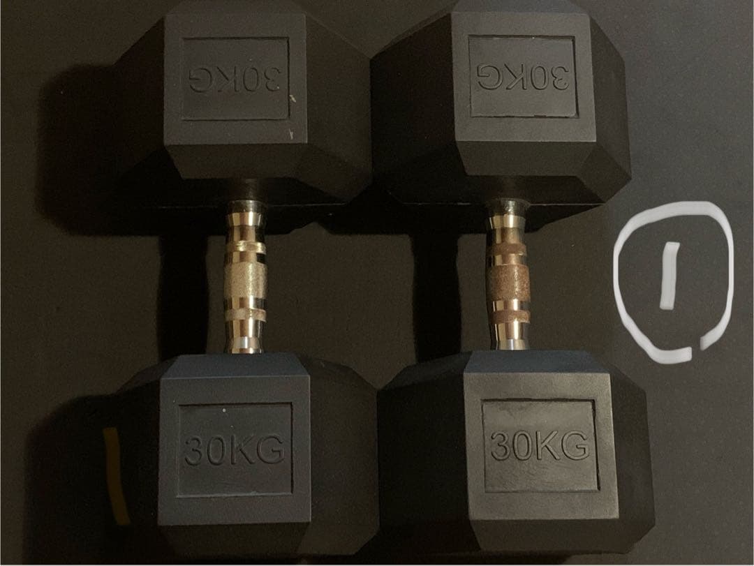 値引可①30KG六角形ダンベルと②可変式23.5kgダンベル【受け取り限定】