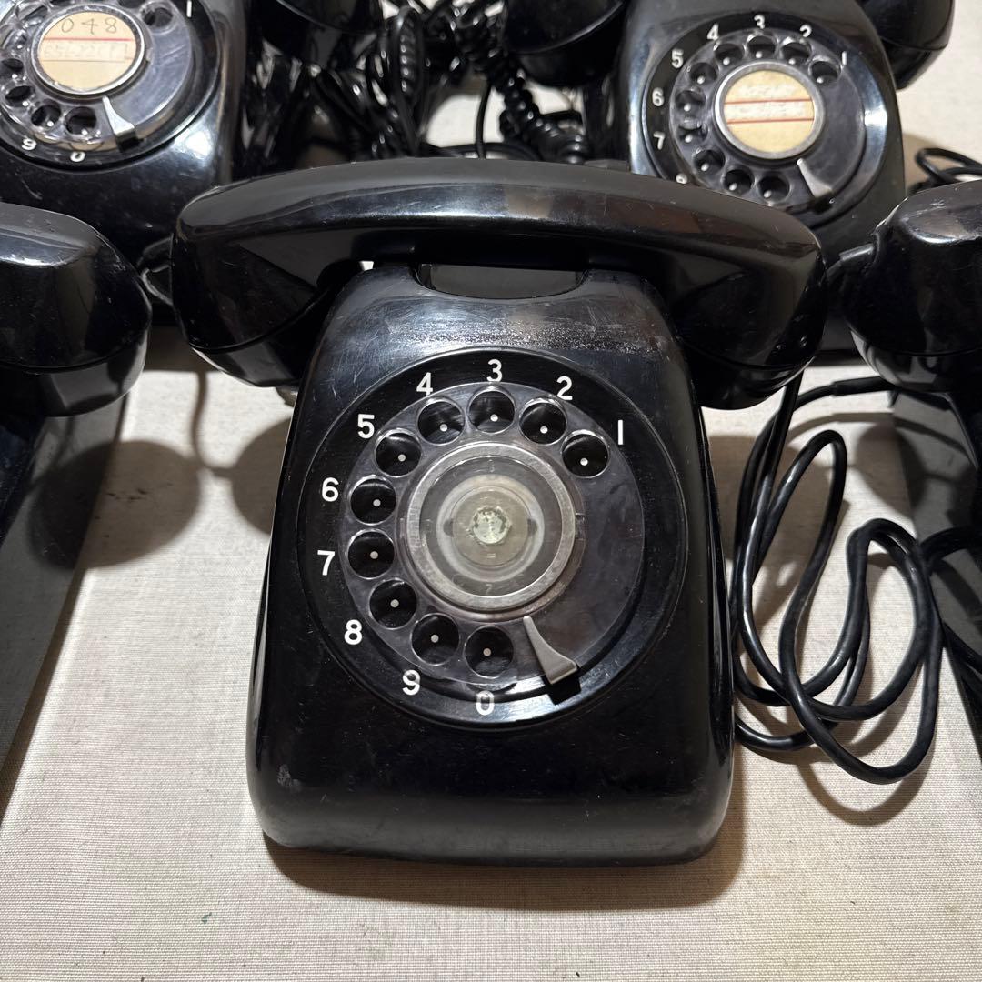 60s 昭和レトロ Japan 黒電話 ダイヤル式電話機 5台まとめ売り セット