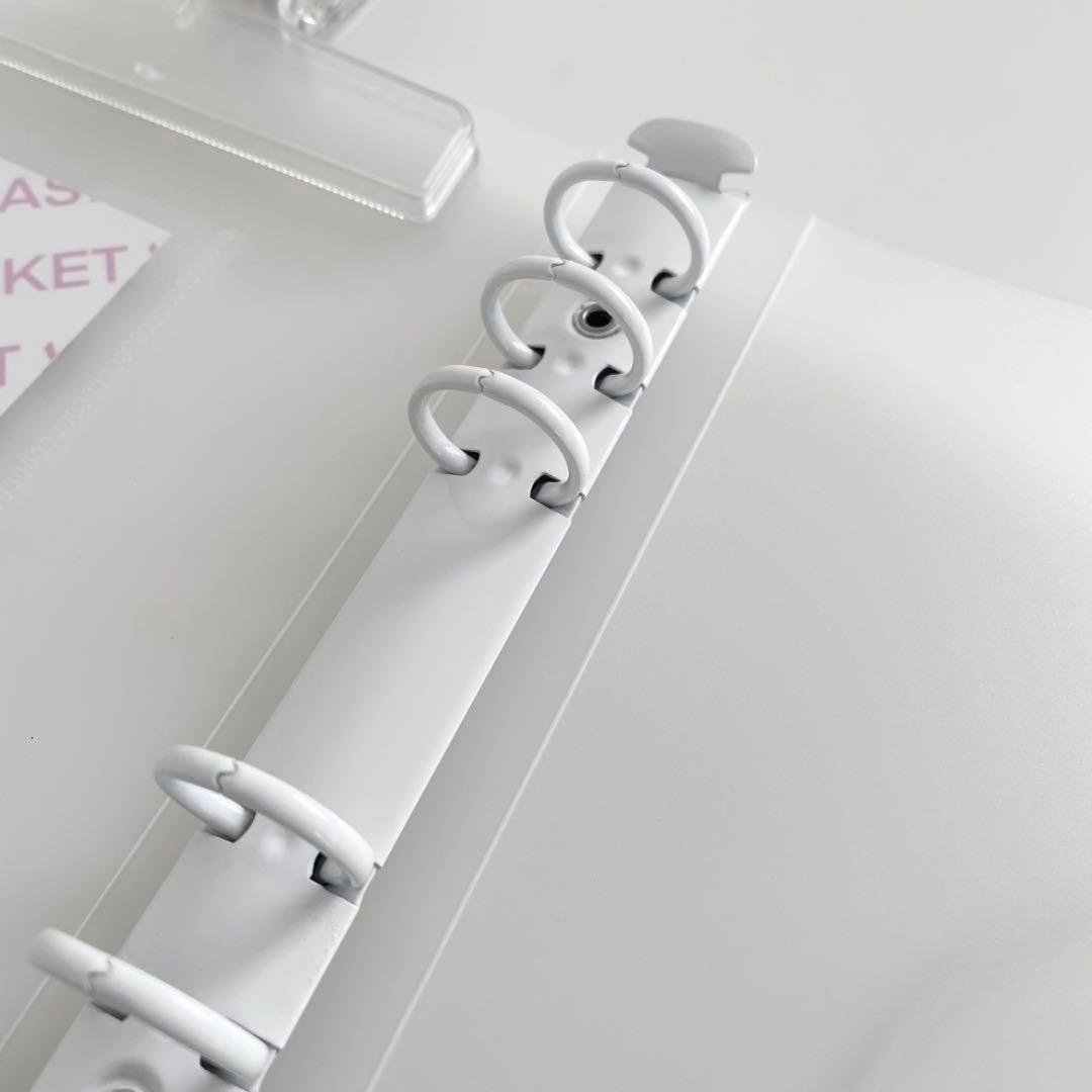 もも　韓国　貯金　バインダー　ダブルリングバインダー　白　14 黒　4