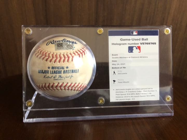 菊池雄星 MLB 実使用公式球 ホログラムステッカー付き