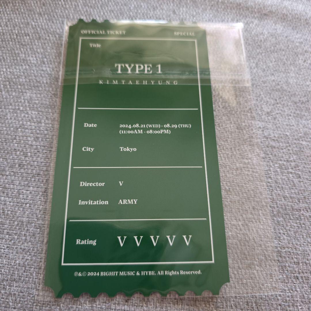 BTS V テヒョン TYPE1 V TOKYO 展示会　フォトチケット