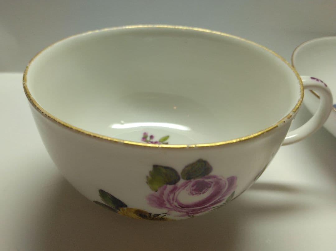 希少品◆マイセンアンティーク◆フラワー コーヒーカップソーサー