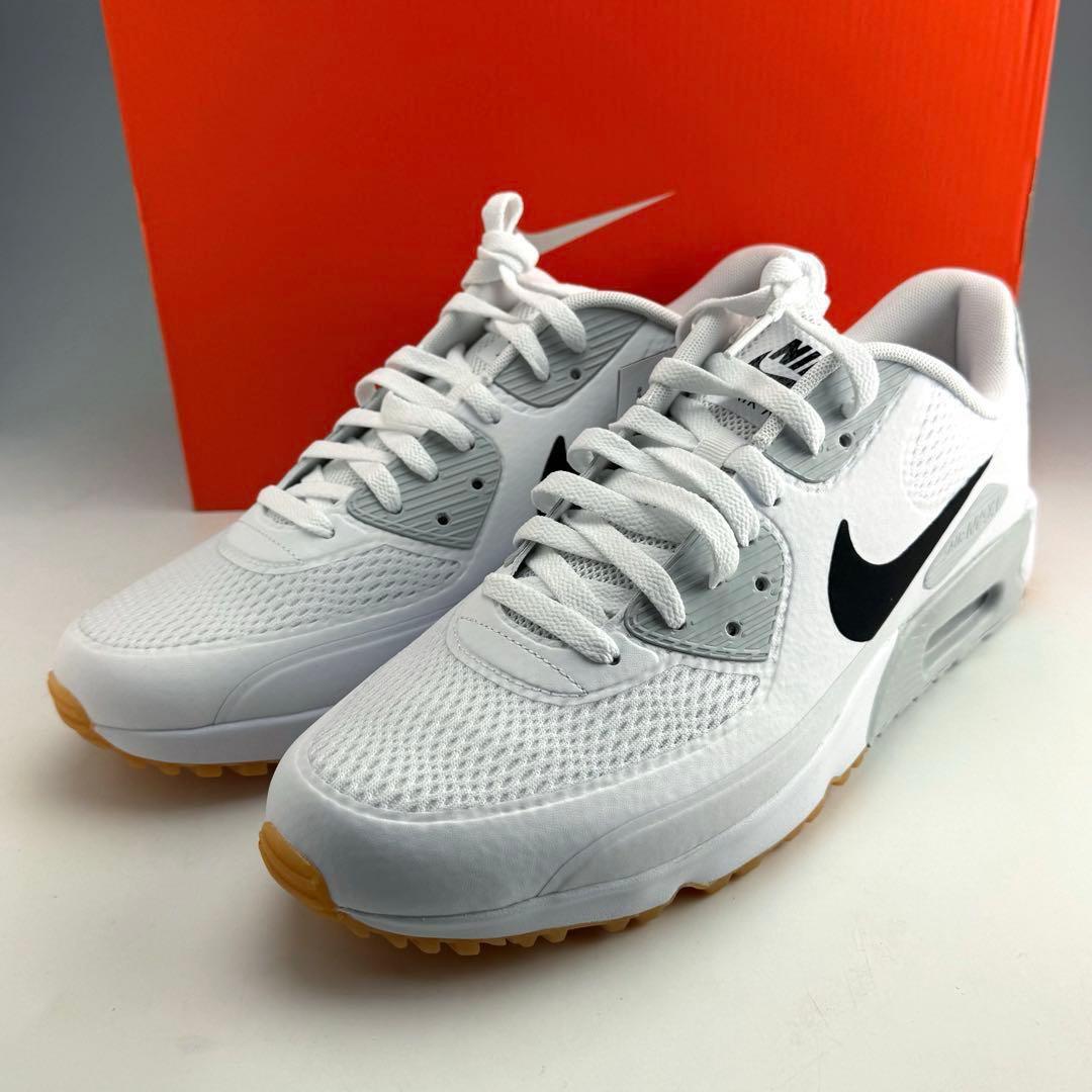 28.5cm ナイキ エアマックス90 G \"ホワイト/ブラック\"ゴルフシューズ