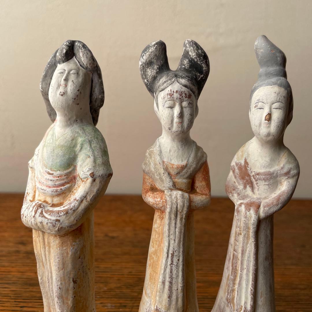 唐三彩　泥人　婦人俑　中国古美術　ミュージアムショップレプリカ　土人形　郷土玩具