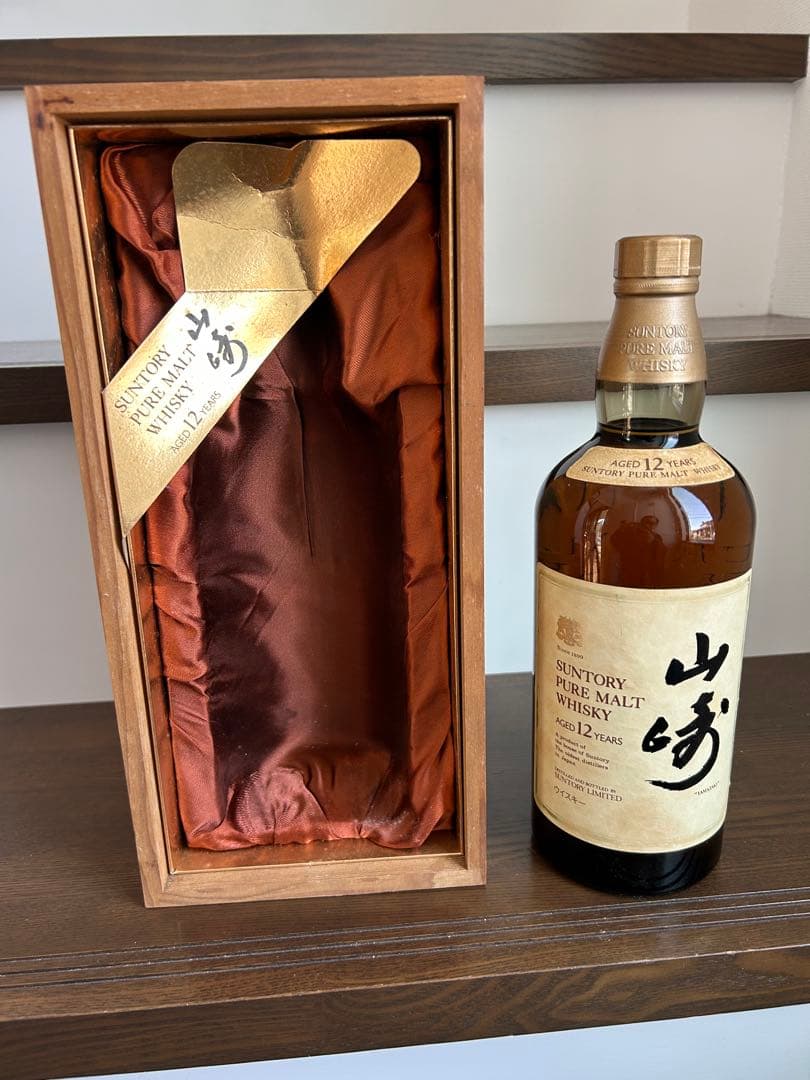 サントリーピュアモルトウイスキー　山崎12年　向獅子　木箱付き　未開封