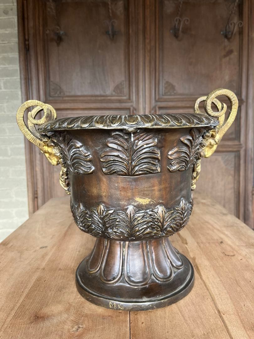 フランス製ブロンズ装飾花瓶　非常に希少