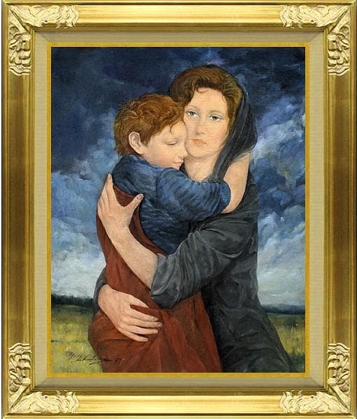 中島義行　タイトル「聖母子」　P１２号　リアリズム最高傑作　真作保証