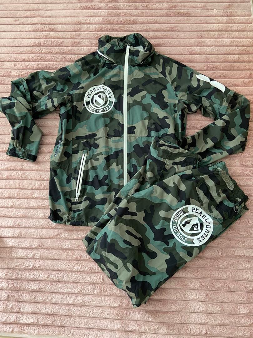 PEARLY GATESパーリーゲイツ防風レインスーツ サイズ５(L)迷彩ゴルフ