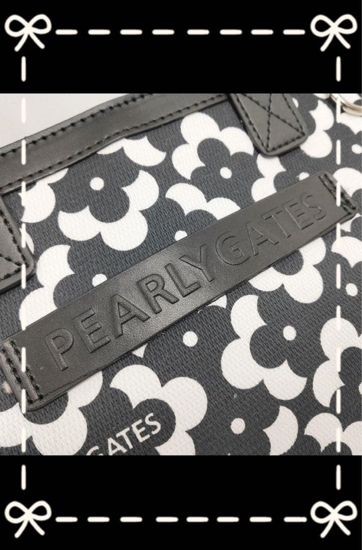 ＊新品未使用 パーリーゲイツ 花柄カートバッグ コンパクトバッグ ブラック