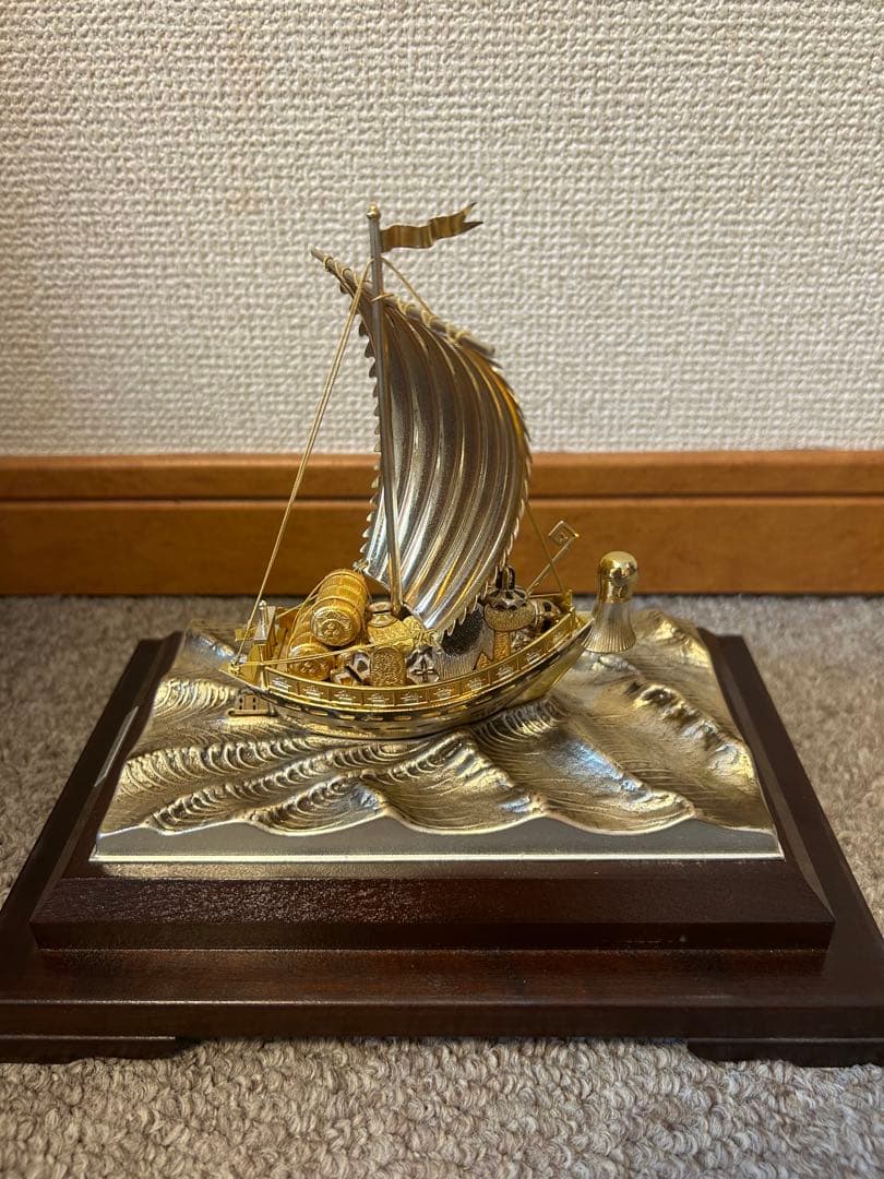 銀製　宝船　武比古作　6号(房)銀船　本体SILVER985