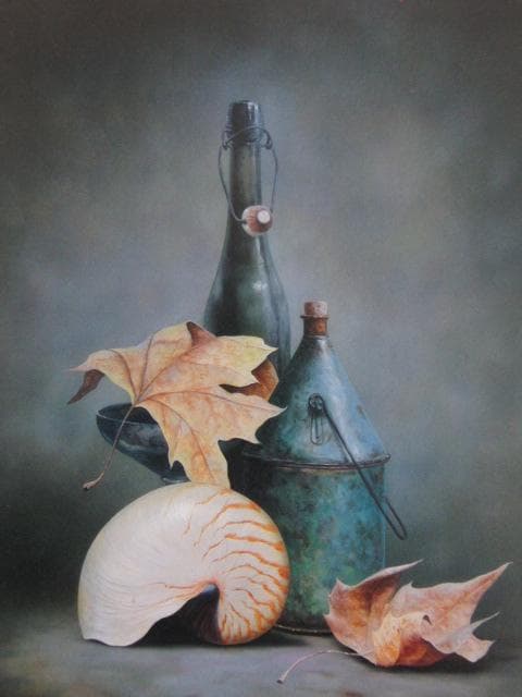 桜田晴義、静物、希少画な集画、状態良好、新品高級額・額装付