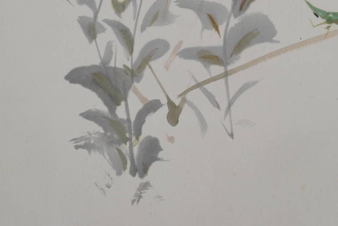 【真作】徳田隣斎/秋草図/掛軸/名家伝来/AA-892