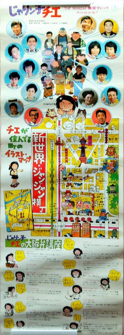高畑勲監督作品 「じゃりン子チエ 」劇場版 映画ポスター 縦看板用 両面 希少！