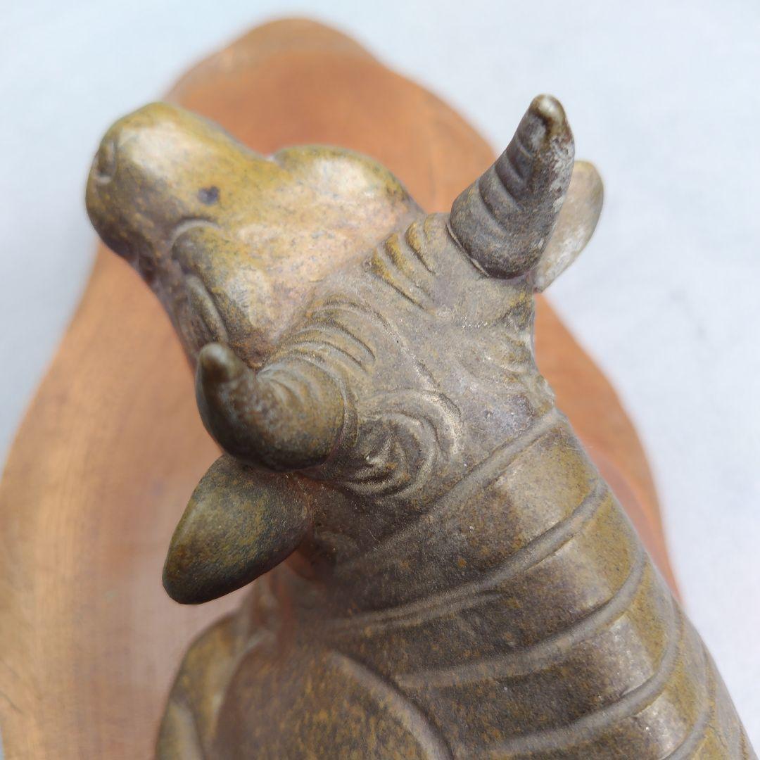 レア限定品、親族の蔵出し品、備前焼細工の名工、木南知加選、牛細工の置物、出来最高