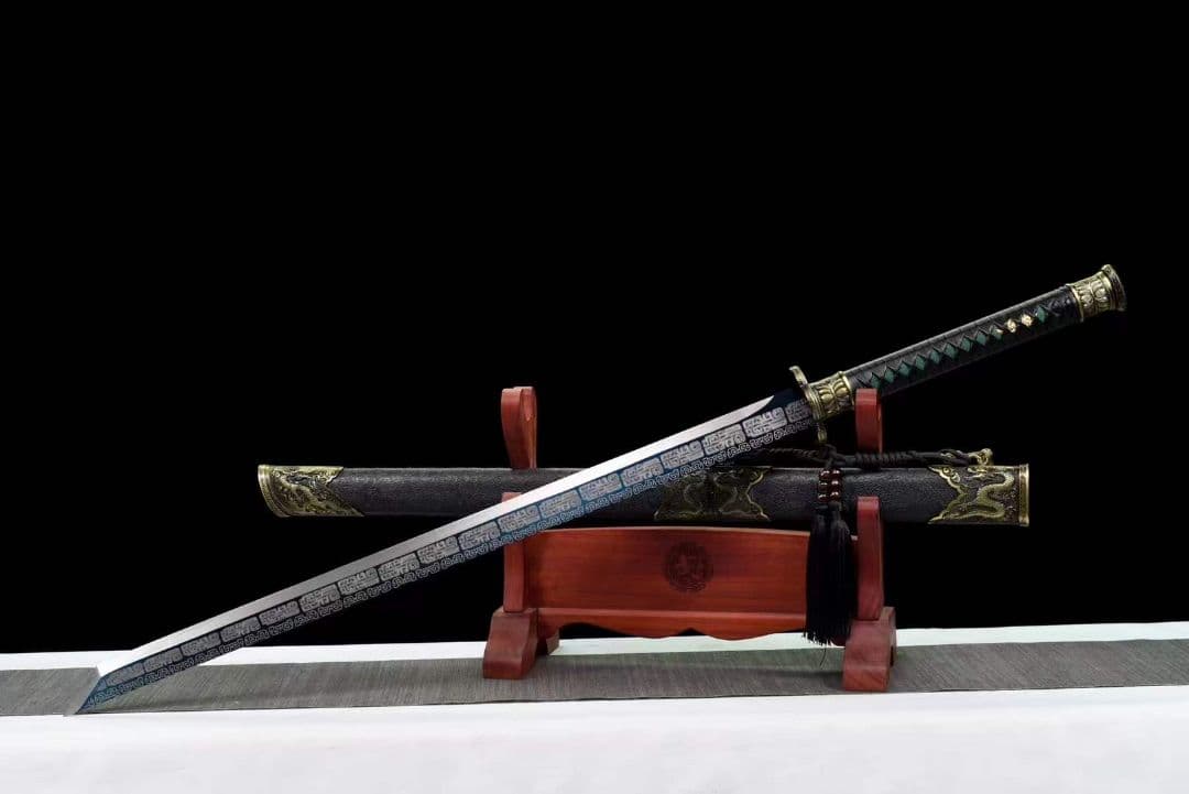 【黒金古刀―青銅戦刃】 古兵器 武具　刀装具　日本刀　模造刀 居合刀 長尺