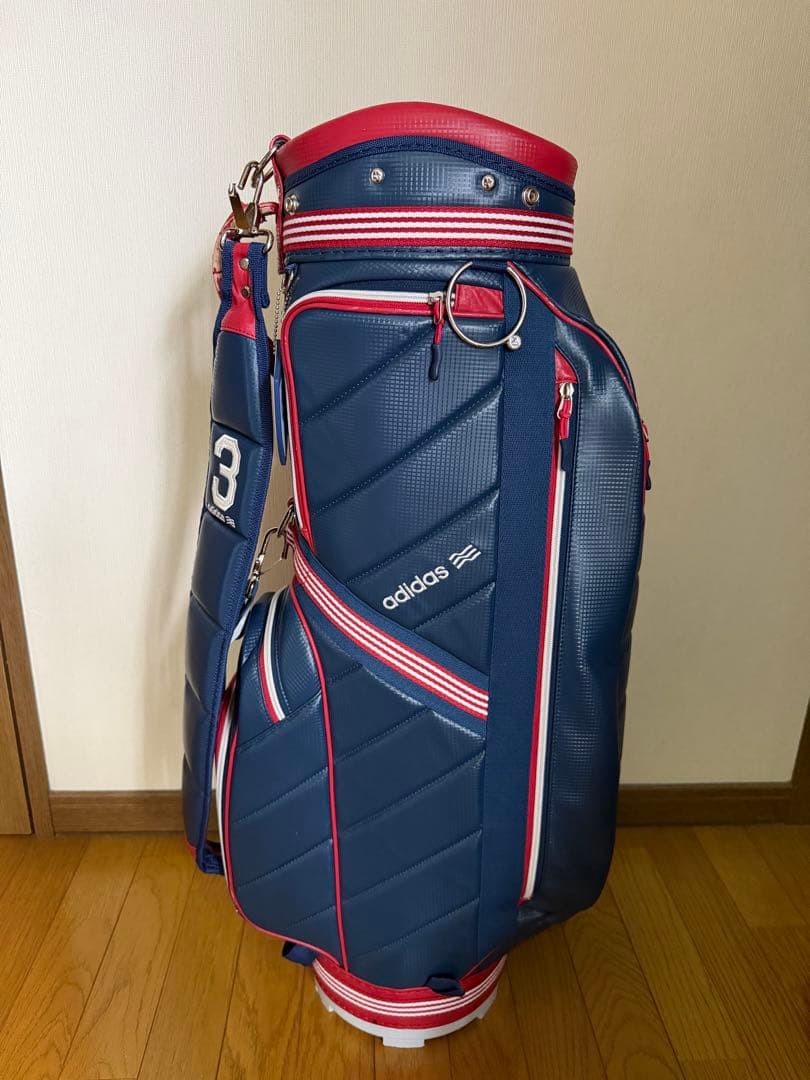 【adidas】キャディバッグ ゴルフバッグ ネイビー×レッド