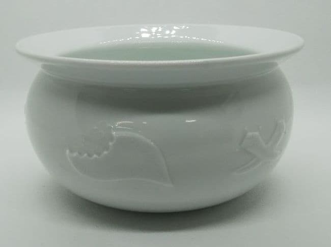 茶道具 平戸焼 宝尽 建水 13代 今村悦山 三川内 白磁