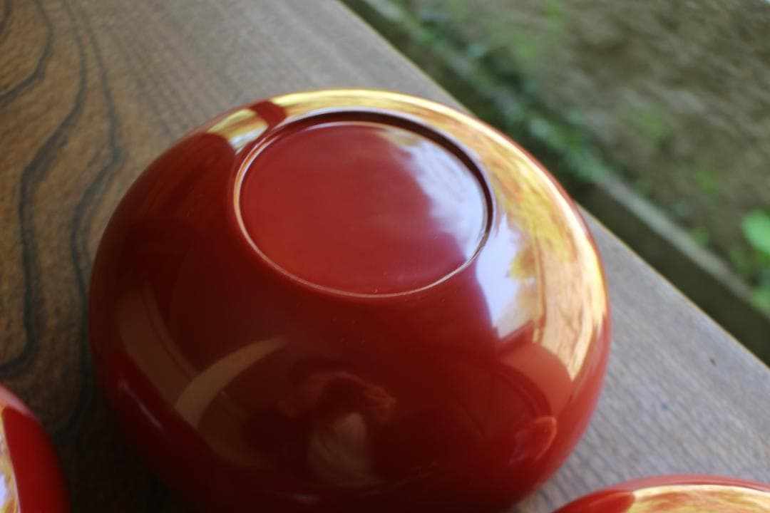 デッドストック！極上塗分け漆の美しい応量器＆蓋揃いセット（検輪島塗器七つ椀懐石椀